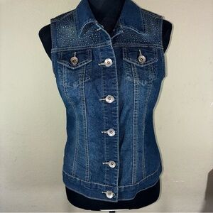 🔥🔥 Baccini Blue Studded Denim Vest